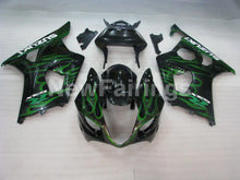 Cargar imagen en el visor de la galería, Black and Green Flame - GSX - R1000 03 - 04 Fairing Kit