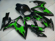 Cargar imagen en el visor de la galería, Black and Green Flame - GSX-R750 06-07 Fairing Kit Vehicles