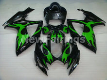 Cargar imagen en el visor de la galería, Black and Green Flame - GSX-R750 06-07 Fairing Kit Vehicles