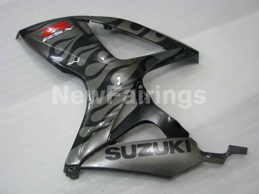 Black and Grey Flame - GSX-R600 06-07 Fairing Kit -