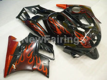 Cargar imagen en el visor de la galería, Black and Orange Flame - CBR600 F2 91-94 Fairing Kit -