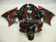 Cargar imagen en el visor de la galería, Black and Orange Flame - CBR600 F2 91-94 Fairing Kit -