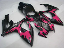 Cargar imagen en el visor de la galería, Black and Pink Flame - GSX-R600 06-07 Fairing Kit -