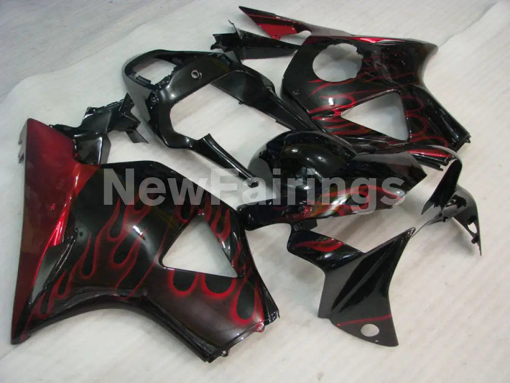 Black and Red Flame - CBR 954 RR 02-03 Fairing Kit -