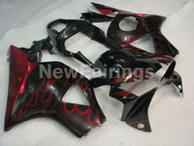 Cargar imagen en el visor de la galería, Black and Red Flame - CBR 954 RR 02-03 Fairing Kit -