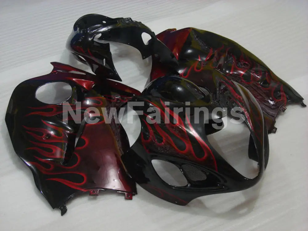 Black and Red Flame - GSX1300R Hayabusa 99-07 Fairing Kit