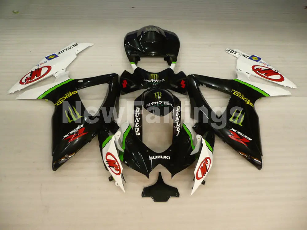 Black and White Green Monster - GSX-R750 08-10 Fairing Kit