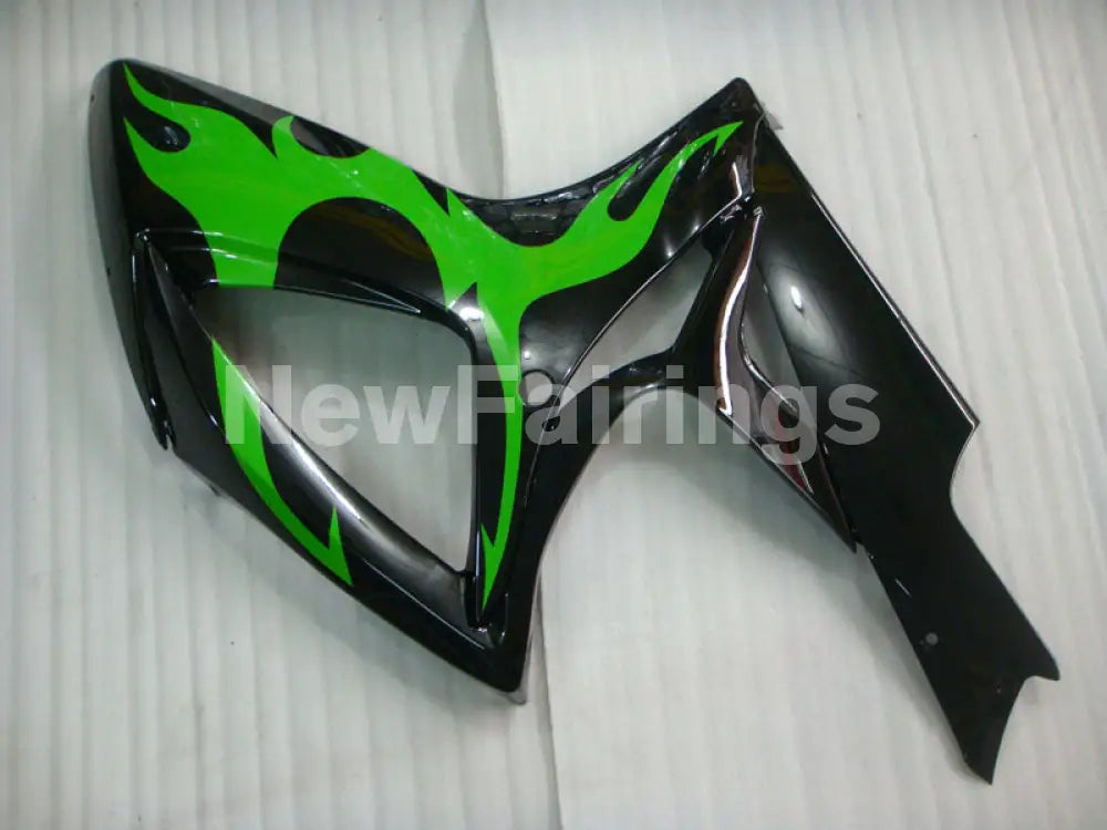 Black and Green Flame - GSX-R600 06-07 Fairing Kit -