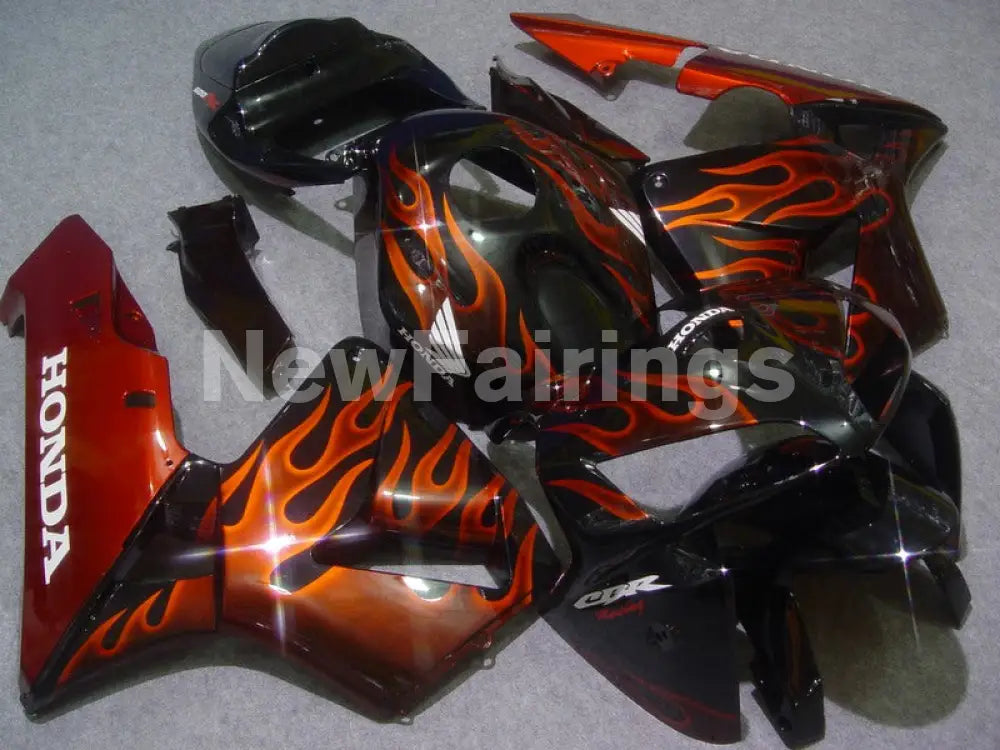 Black and Orange Flame - CBR600RR 05-06 Fairing Kit -