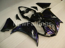 Cargar imagen en el visor de la galería, Black Purple Flame - YZF-R1 12-14 Fairing Kit - Vehicles &amp;