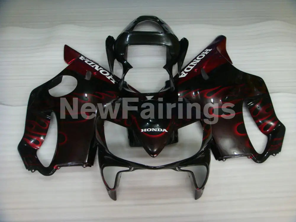 Black and Red Flame - CBR600 F4i 01-03 Fairing Kit -