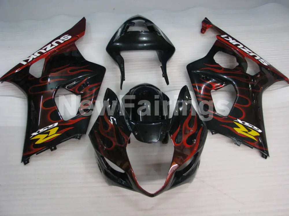 Black Red Flame - GSX - R1000 03 - 04 Fairing Kit Vehicles