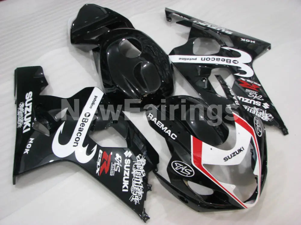 Black and White Beacon - GSX-R750 04-05 Fairing Kit