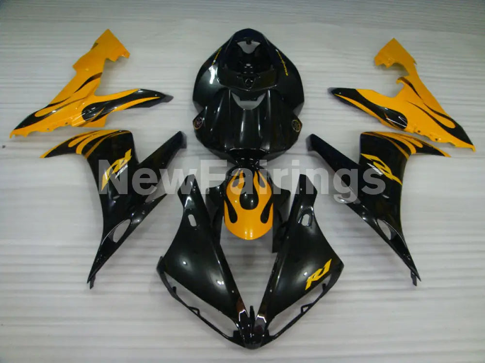 Black and Yellow Flame - YZF-R1 04-06 Fairing Kit