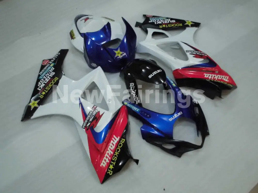 Blue and White Red ROCKSTAR - GSX - R1000 07 - 08 Fairing