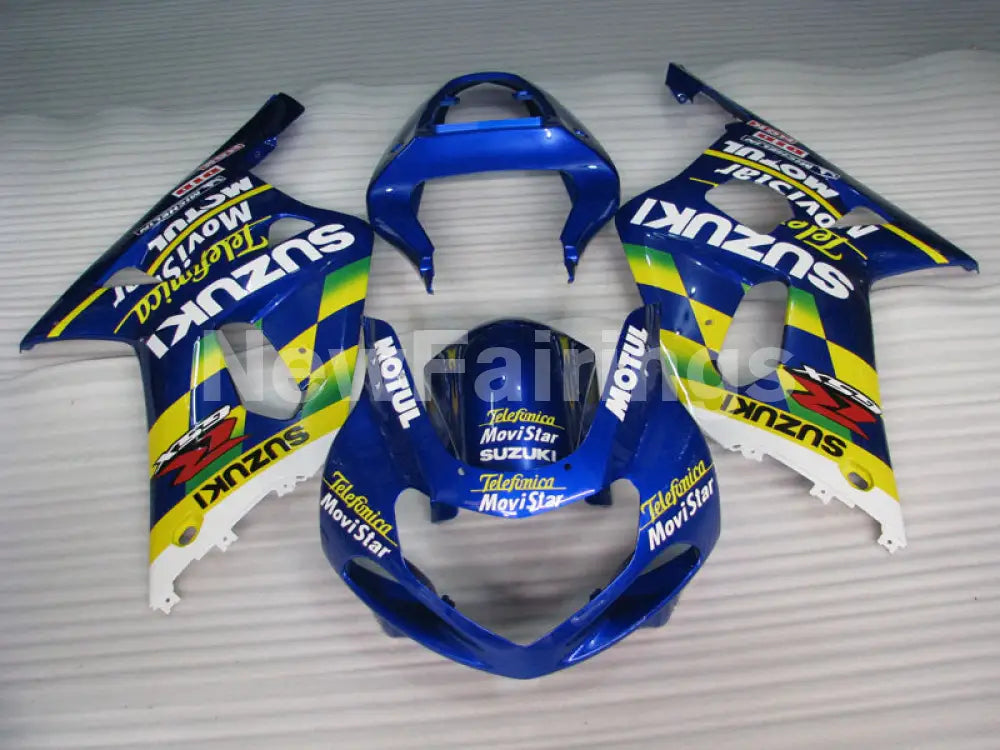 Blue and Yellow Movistar - GSX-R600 01-03 Fairing Kit -