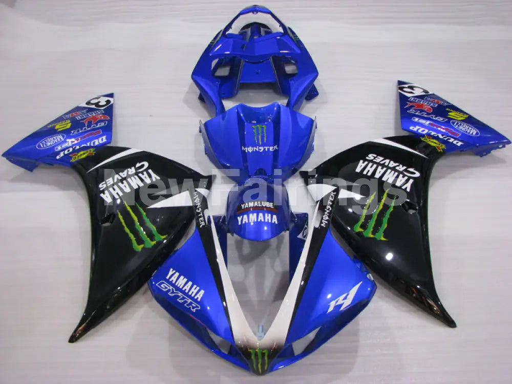 Blue Black Monster - YZF-R1 12-14 Fairing Kit - Vehicles &