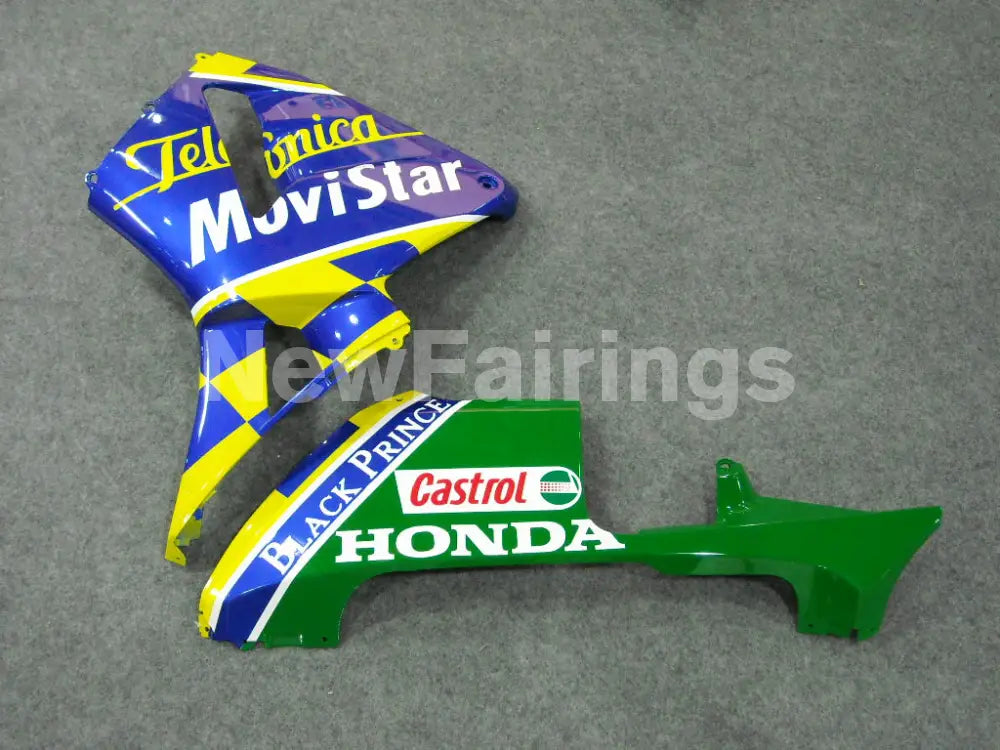 Blue and Yellow Green Movistar - CBR600RR 05-06 Fairing Kit