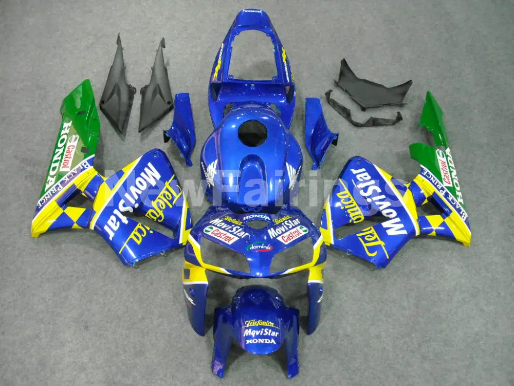 Blue and Yellow Green Movistar - CBR600RR 05-06 Fairing Kit