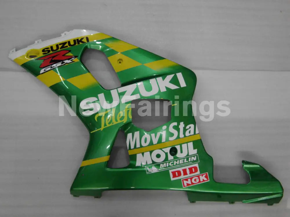 Green and Yellow Movistar - GSX-R600 01-03 Fairing Kit -