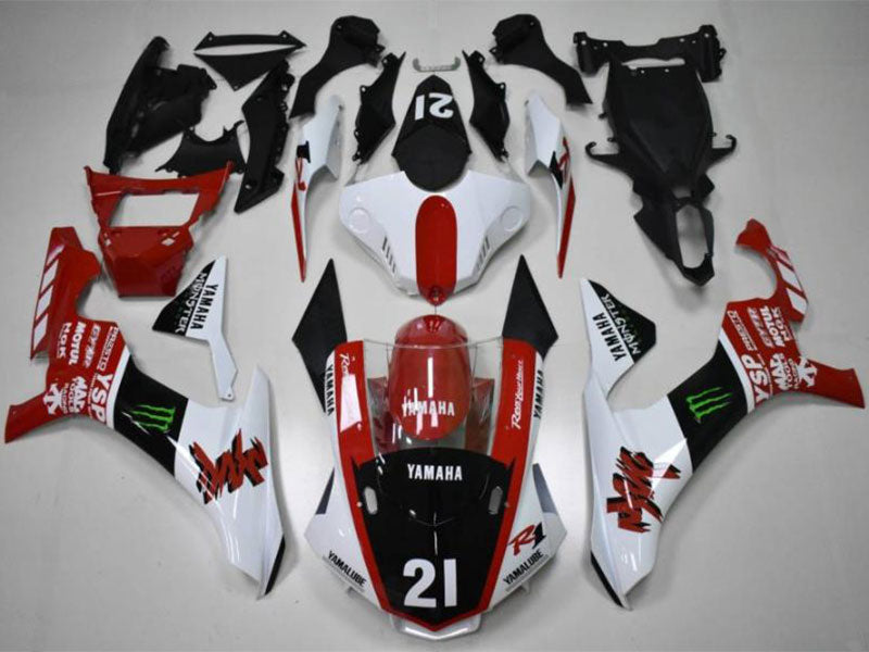 Number 21 Red and White Black Monster - YZF-R1 15-19 Fairing Kit