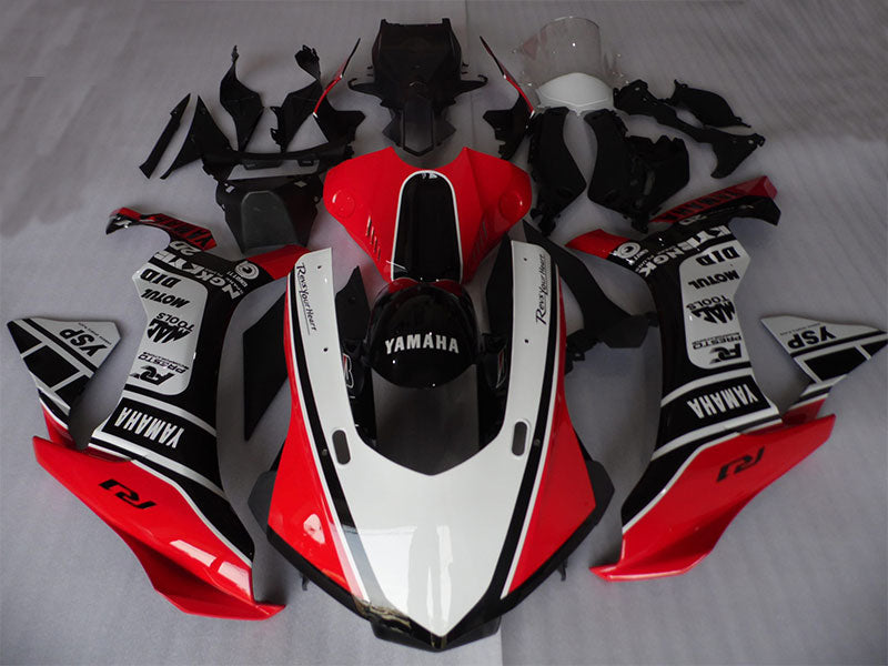 Red and White Black Factory Style - YZF-R1 15-19 Fairing Kit