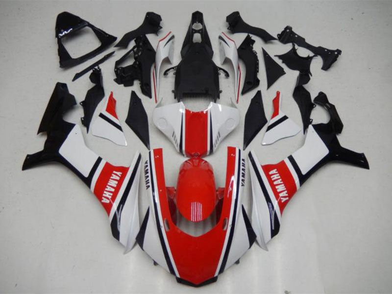 White and Red Black Factory Style - YZF-R1 15-19 Fairing Kit