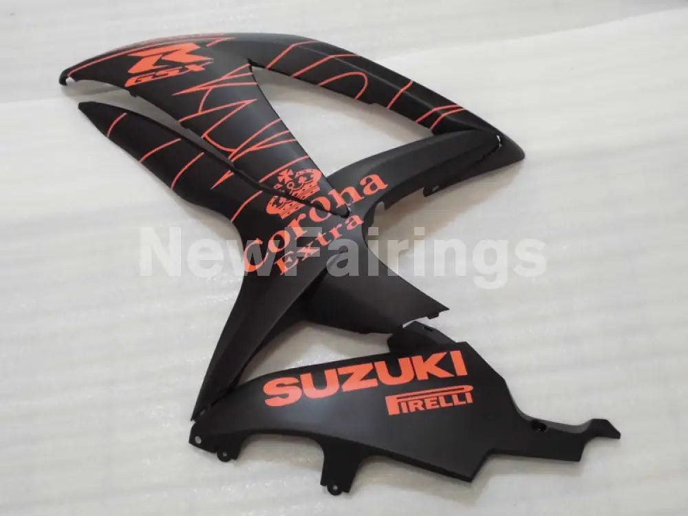 Matte Black and Orange Corona - GSX-R750 08-10 Fairing Kit