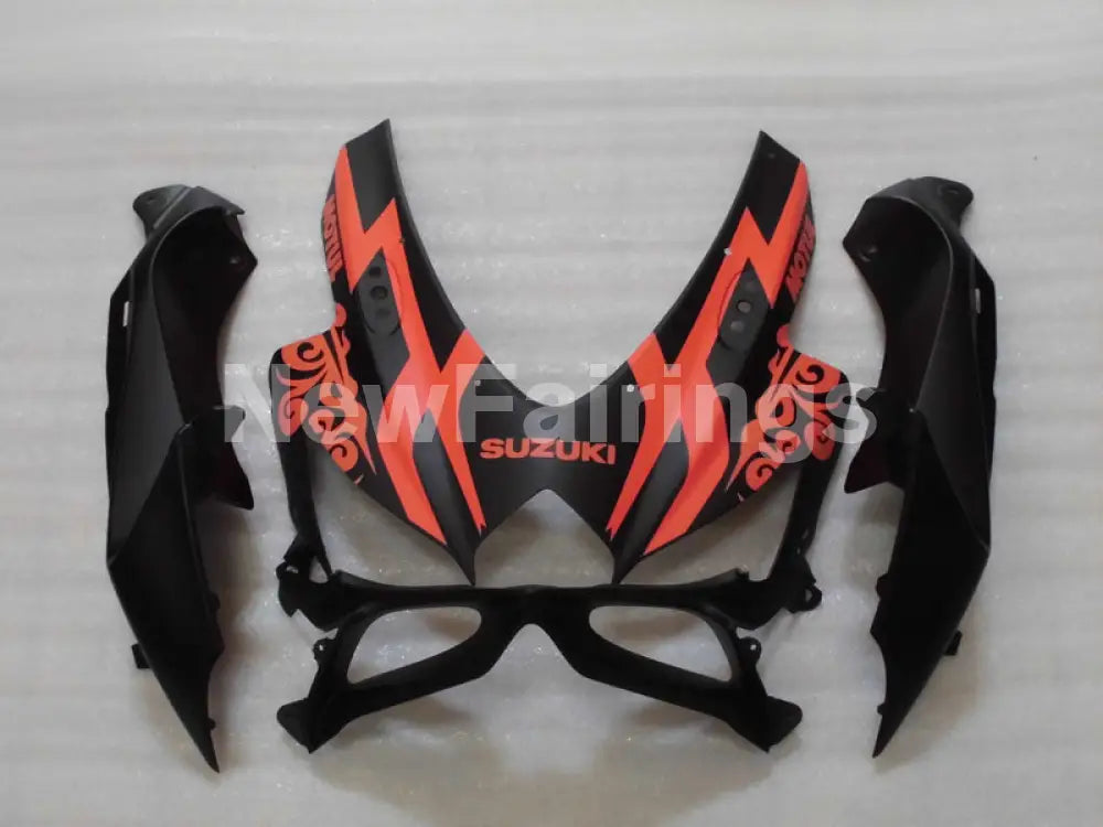 Matte Black and Orange Corona - GSX-R750 08-10 Fairing Kit