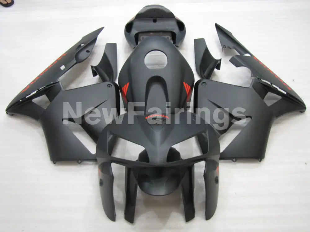 Matte Black with red decals Factory Style - CBR600RR 05-06