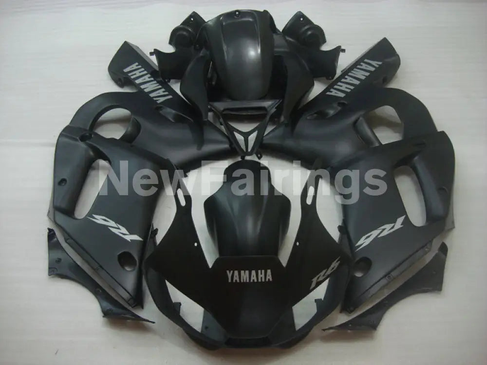 Matte Black with Grey Decals Factory Style - YZF-R6 98-02 Fairing Kit Vehicles & Parts > Vehicle Parts & Accessories >