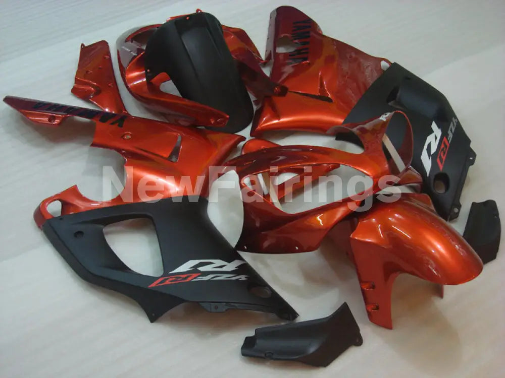 Orange and Matte Black Factory Style - YZF-R1 00-01 Fairing