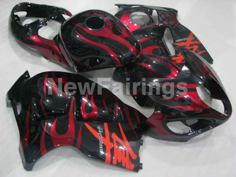 Red and Black Flame - GSX1300R Hayabusa 99-07 Fairing Kit