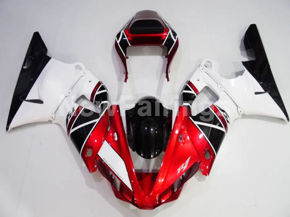 Red and White Black Factory Style - YZF-R1 00-01 Fairing