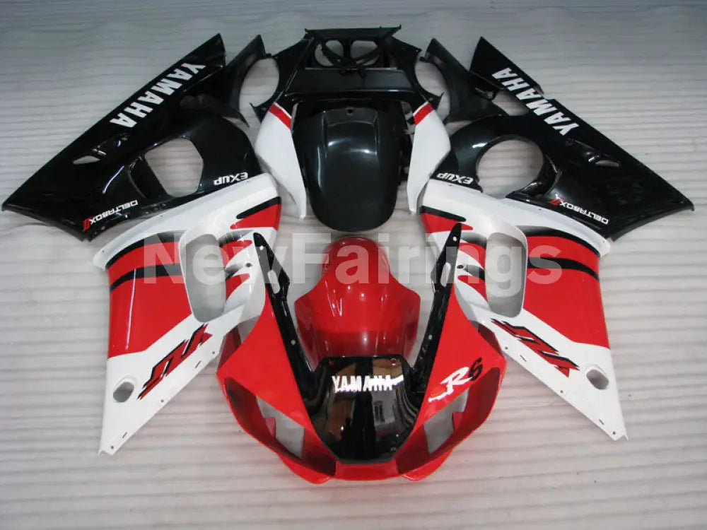 Red and White Black Factory Style - YZF-R6 98-02 Fairing Kit Vehicles & Parts > Vehicle Parts & Accessories > Motor