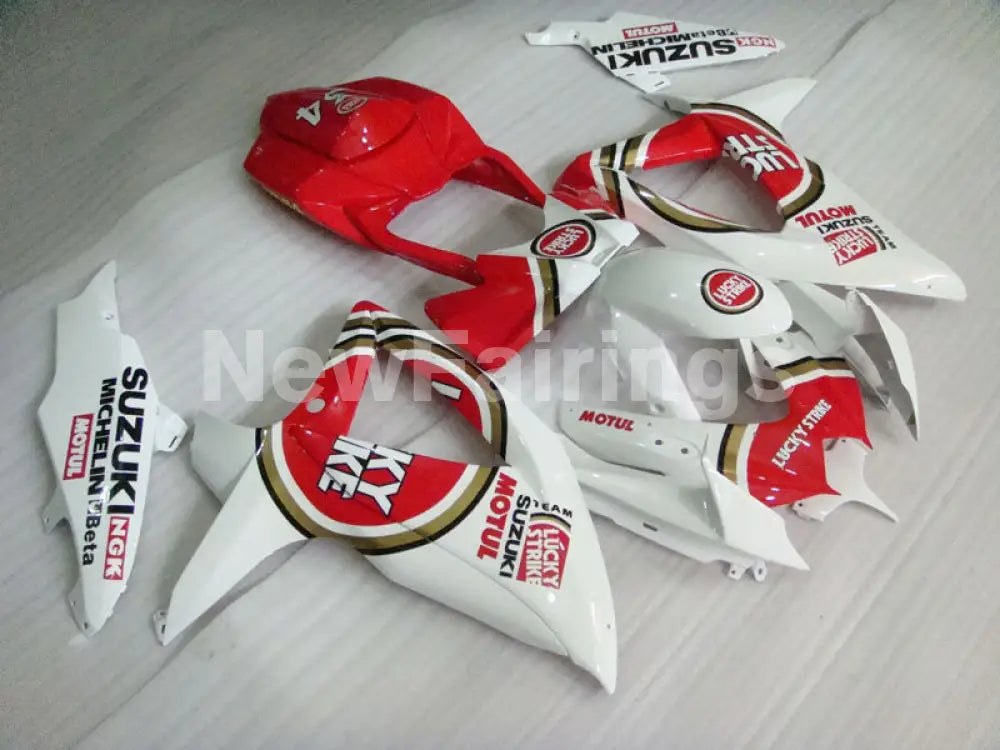 Red and White Lucky Strike - GSX-R600 08-10 Fairing Kit