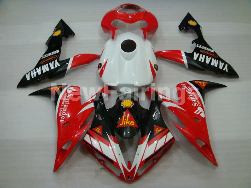 Red and Black White Santander - YZF-R1 04-06 Fairing Kit