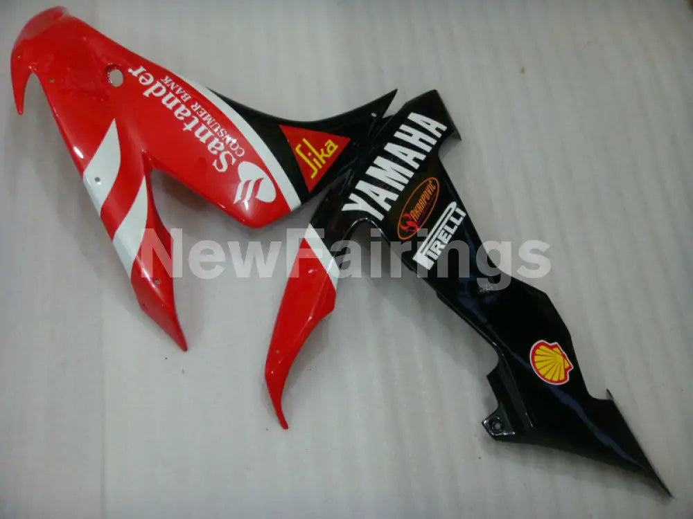 Red and Black White Santander - YZF-R1 04-06 Fairing Kit