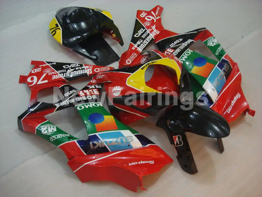 Red Green and Black Yoshimura - GSX - R1000 07 - 08 Fairing