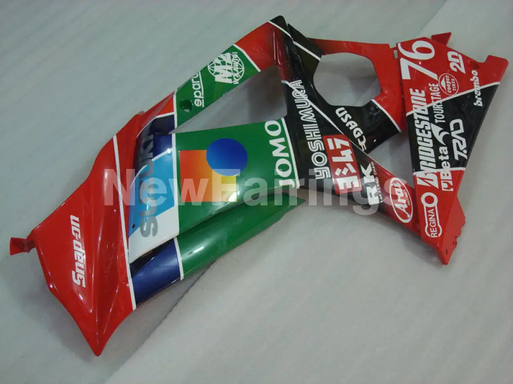 Red Green and Black Yoshimura - GSX - R1000 07 - 08 Fairing