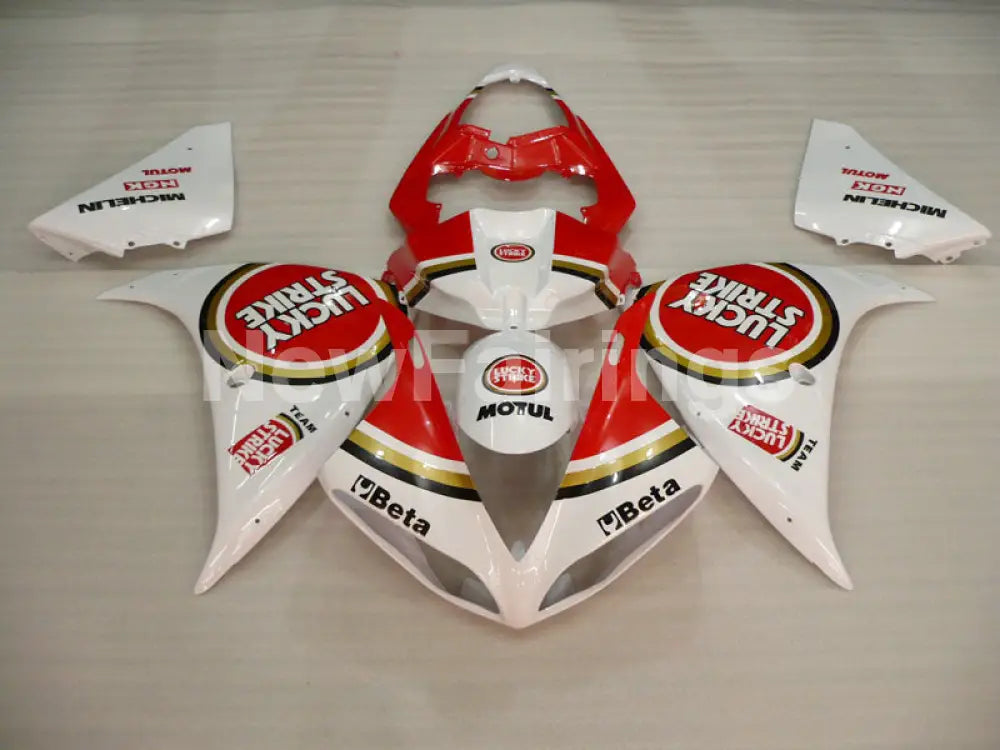 Red White Lucky Strike - YZF-R1 12-14 Fairing Kit