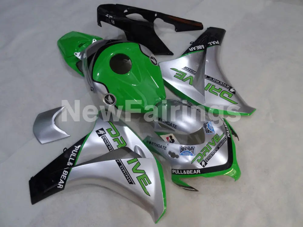 Silver and Green DRIVE - CBR1000RR 08-11 Fairing Kit -