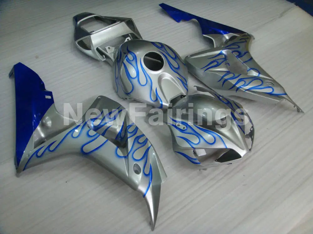 Silver and Blue Flame - CBR1000RR 06-07 Fairing Kit -