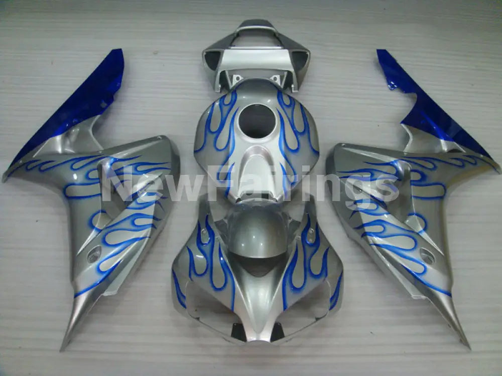 Silver and Blue Flame - CBR1000RR 06-07 Fairing Kit -