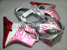 Cargar imagen en el visor de la galería, Silver and Red Pink Flame - CBR600 F4i 01-03 Fairing Kit -