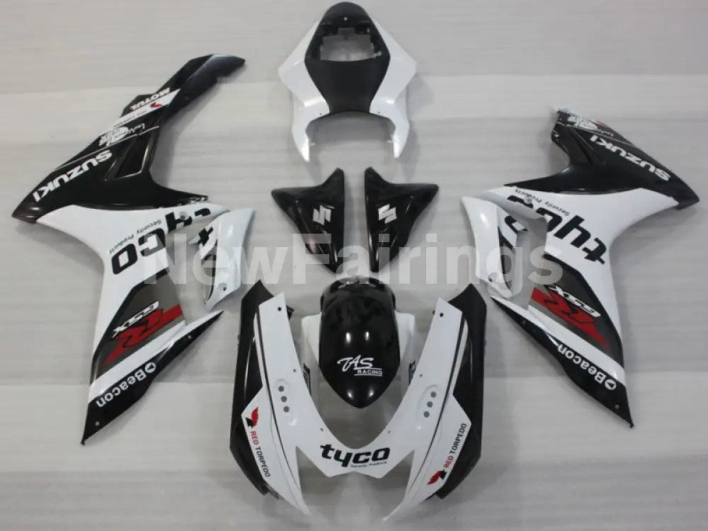 White and Black Beacon - GSX-R600 11-24 Fairing Kit