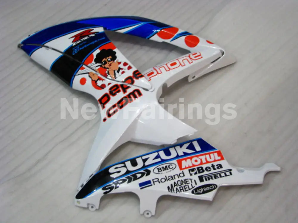 White and Blue Dark Dog - GSX-R600 08-10 Fairing Kit