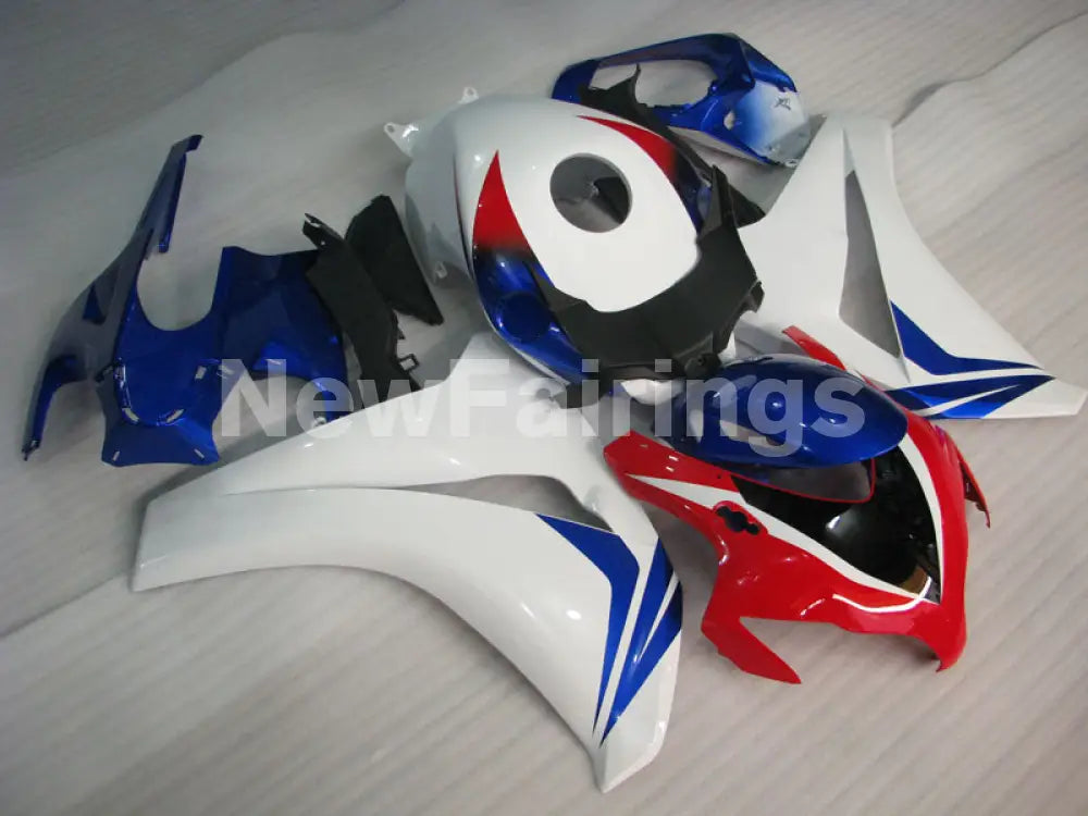 White and Blue Red No decals - CBR1000RR 08-11 Fairing Kit -