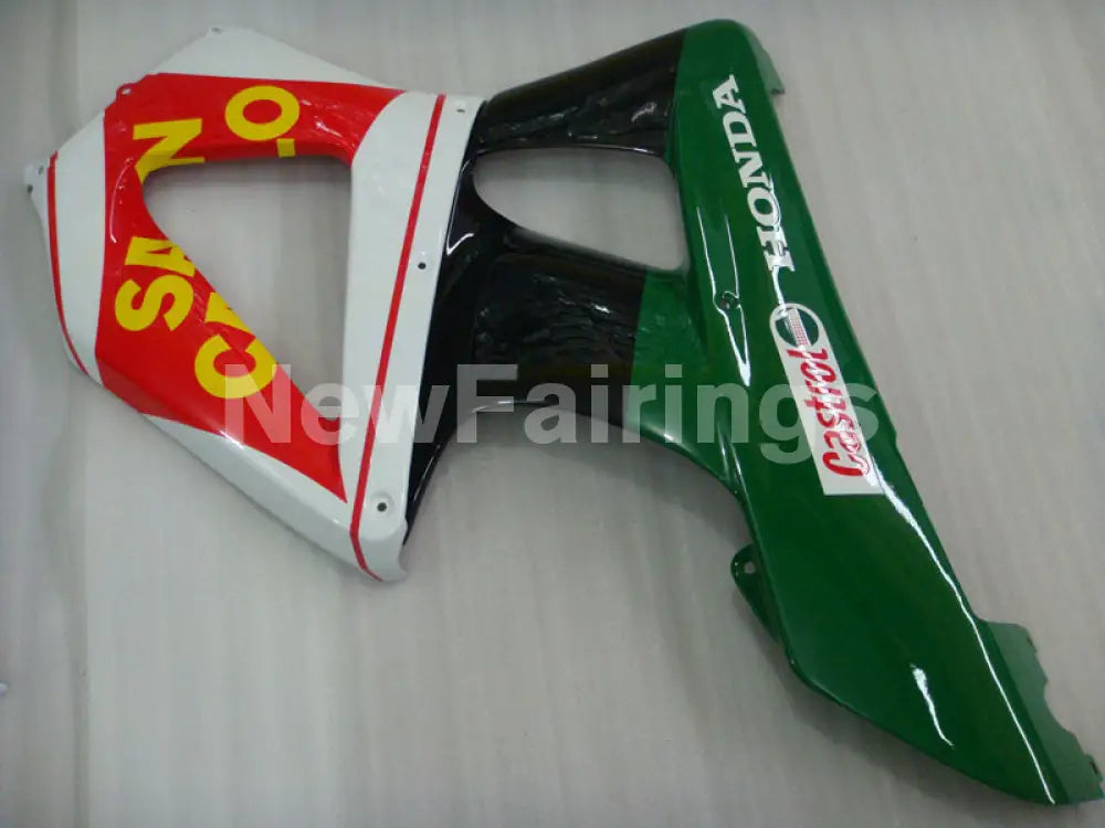 White and Red Green Castrol - CBR 929 RR 00-01 Fairing Kit -