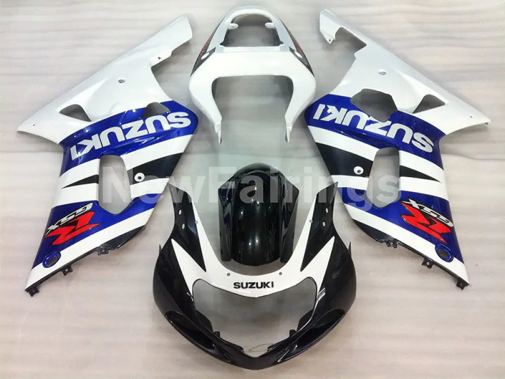 White and Blue Black Factory Style - GSX-R600 01-03 Fairing